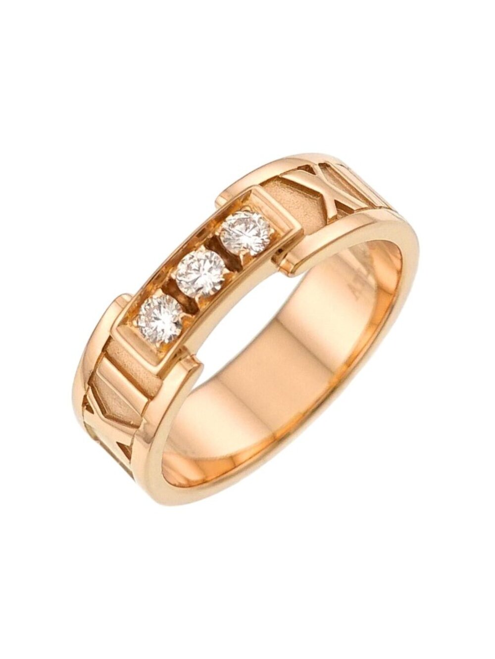Tiffany & Co Atlas Ring Diamond 18k Pink Gold